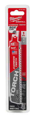 CUE-48005201 MILWAUKEE 48-00-5201 (5) 6IN C-TORCH 1PK SAWZALL BL