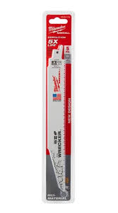 CUE-48005243 MILWAUKEE 48-00-5243 (5) 12"CT WRECKER SAWZALL BLADE 1PK