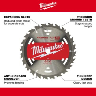 CUE-48410710 MILWAUKEE 48-41-0710 7-1/4" 24T FRAMING BLADES