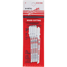 CUE-48425385 MILWAUKEE 48-42-5385 3" 20TPI T-SHANK WOOD JIGSAW BLADES 5PK