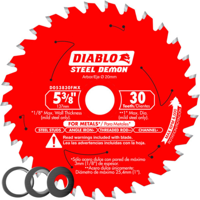 CUE-D0530F DIABLO D0530F 5-3/8" x 30T x 10mm & 5/8" Steel Demon Blade