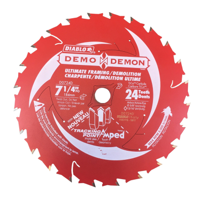 CUE-D0724A DIABLO D0724A 7-1/4" x 24T Tracking Point Framing Blade