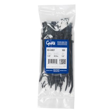 ELP-GROTE836007 GROTE 83-6007 5.8" CABLE TIE, BLACK, 100PK