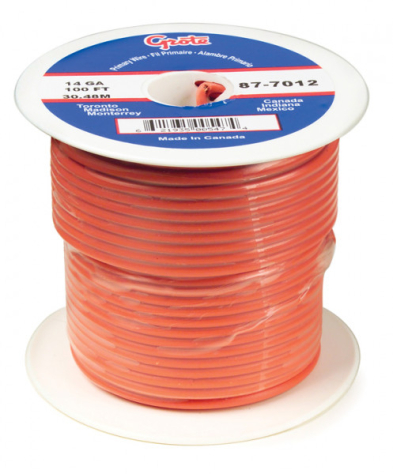 ELP-GROTE879012 GROTE 87-9012 GROTE COPPER WIRE 18GA 100' ORANGE