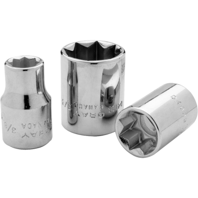  GRAY TOOLS 1/2" DRIVE DOUBLE SQUARE SOCKETS - STANDARD LENGTH