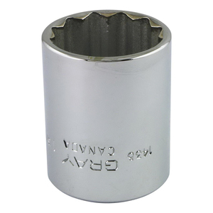 GRY-1435 1-3/16 X 1/2 DRIVE 12 PT CHROME SOCKET
