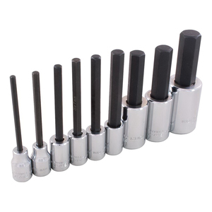 GRY-29609 GRAY 3/8"DR HEX HEAD SOCKET SET,METRIC,9 PCE
