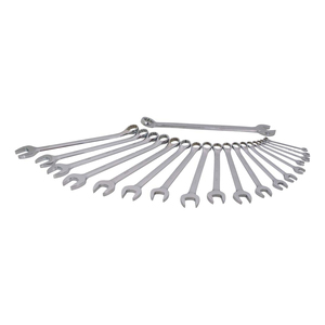 GRY-MC219 GRAY METRIC COMBINATION WRENCH SET,SATIN CHROME,19 PCE