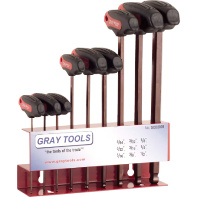 GRY-SCD2009 SCD2009 BALL HEX KEY T-HANDLE SET 9 PCS