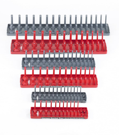 HT1-HAN92000 6PC SOCKET HOLDER TRAY 1/4",3/8",1/2" DR RED/GREY HAN-92000