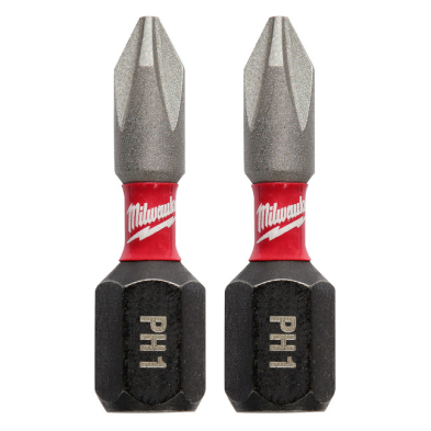 HTD-48324411 48-32-4411 MILWAUKEE 1" IMPACT PHILIPS #1 BIT 2PK
