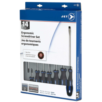 HTD-720524 JET 720524 SCREWDRIVER SET - ERGONOMIC - 14 PC - SVCM