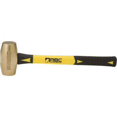 HTE-ABC5BF ABC5BF  5LB BRASS HAMMER W/FIBERGLASS HANDLE