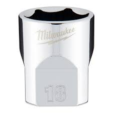 HTU-45349088 MILWAUKE 45-34-9088 3/8" Drive 18mm Metric Socket with FOUR