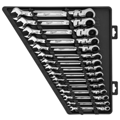 HTU-48229513 MILWAUKEE 48-22-9513 FLEX RATCHETINH COMB WRENCH SET 15PC