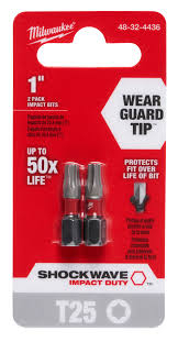 HTU-48324436 MILWAUKEE 48-32-4436 2PK 1" INSERT BIT T25