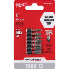 HTU-48324615 MILWAUKEE 48-32-4615 7PC TORX 1" INSERT BIT SET