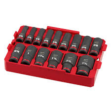 HTU-49666817 MILWAUKEE 49-66-6817 15PC SHOCKWAVE&trade; Impact Duty Socket 1/2&rdquo;