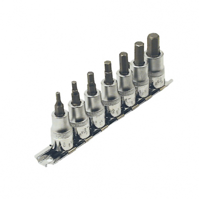 HTU-601201 601201  7 PC 3/8" DR. SAE 2" Long Hex Bit Socket Set