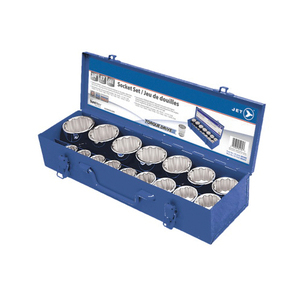 HTU-601405 JET 601405 3/4" DR CHROME SOCKET SET, SAE - 12 PT - 17PC