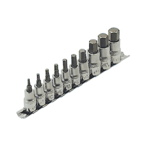HTU-601802 601802  10 PC. 3/8" & 1/2" DR S.A.E. HEX BIT SOCKET SET