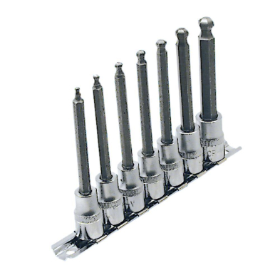 HTU-601804 601804 7 PC. 3/8" DR. SAE 4" LONG BALL NOSE SOCKET SET