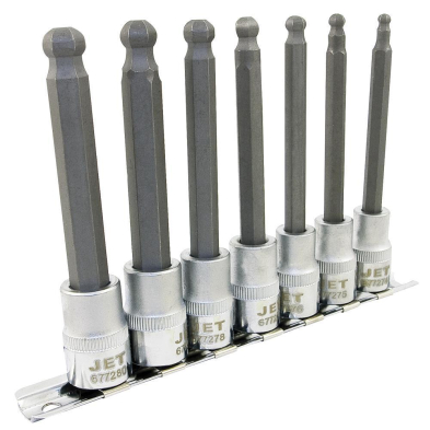 HTU-601805 7 PC 3/8" DR Metric 4" Long Ball Nose Socket Set