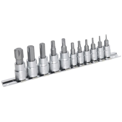 HTU-601809 601809 HEX BIT SOCKET SET 1/4" & 3/8" DR 11PC METRIC