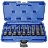 HTU-610332 610332, 9 PC 1/2" DR S.A.E. BALL NOSE HEX IMPACT SOCKET SET