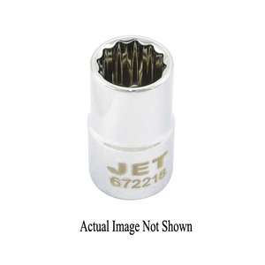HTU-672216 JET 672216 1/2" DR X 1/2" REGULAR CHROME SOCKET - 12 POINT
