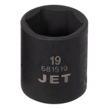 HTU-681519 JET 681519 3/8" IMPACT SOCKET METRIC REGULAR 6 POINT 19MM