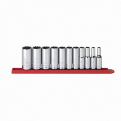 HTU-80563 GEARWRENCH 3/8DR 12PT DEEP SOCKET 11PC SET