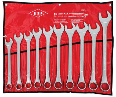 HTZ-020202 020202 JUMBO SAE COMB. WRENCH SET, 10 PC.