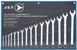 HTZ-700135 700135  16-PC Fully Polished Long Pattern SAE Wrench Set