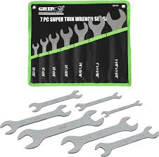 HTZ-90120 GRIP-ON 90120 7-PC SAE SUPER THIN OPEN END WRENCH SET, 3/8"-