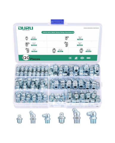 LCC-B0CZQP9L8R B0CZQP9L8R , Grease Fittings Assortment, 120PCS SAE Zerk