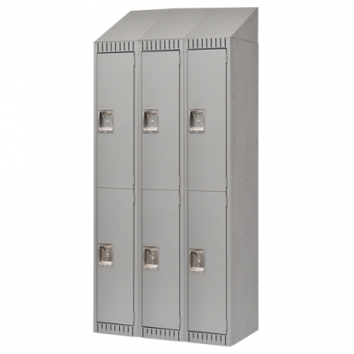 MHB-FL386 KLETON LOCKERS 2-TIER, BANK OF 3, 36" X 18" X 82" STEEL GREY
