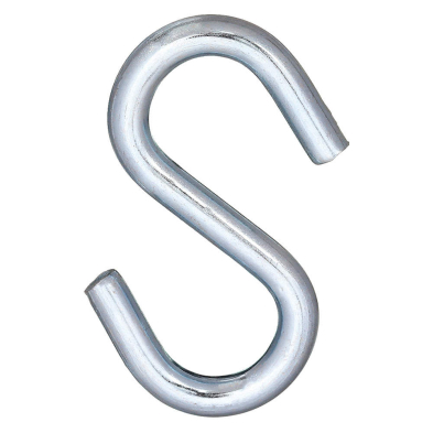 MHD-SHZ014 SHZ-014 "S" HOOK ZINC PLATED 1/4 X 1-3/4"- 2 PER CARD-73963