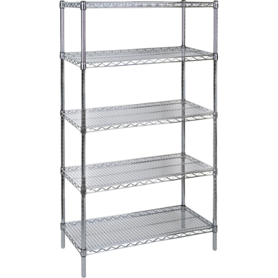 MHL-RL454 RL454, Chromate Wire Shelving, 5 Tiers, 72" W x 86" H x 18"