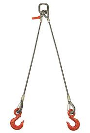 MHM-SLING2LEGHOOK WIRE ROPE SLING 2 LEG/HOOK 5/8" X6' EFH