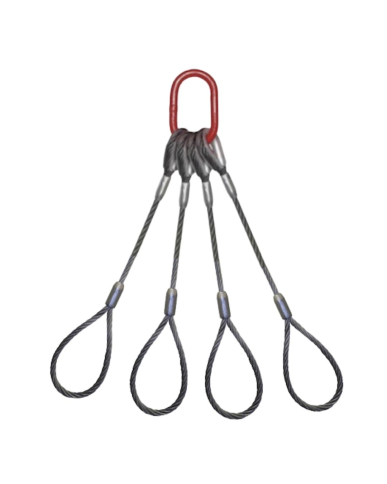 MHM-SUNQ305800800 SUNQ3058008-00 WIRE ROPE SLING 4 LEG/HOOK 5/8" X 8'