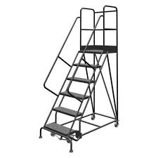 MHW-KDRF109162 TRI-ARC KDRF109162 Rolling Ladder, 9 Steps, Serrated, 96" Hi