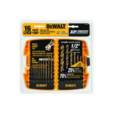 MPT-DW1956 DEWALT DW1956 PILOT POINT DRILL BIT SET 16 PC.