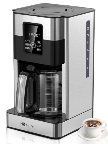 OF1-04320216 043-2021-6 Stainless Steel Touch Screen Coffee Maker, 12-Cup