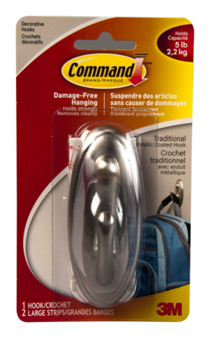 OF1-06103340 061-0334-0 3M Command Large Decorative Utility Hook Nickel