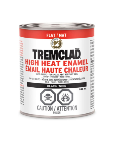 PA1-254898 RUST-OLEUM TREMCLAD HIGH HEAT ENAMEL VERY FLAT BLACK 946ML