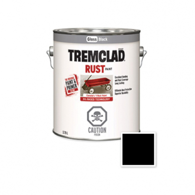 PNT-RU27026X155 PAINT RUST 3.78L LIQ GLOSS BK CAN 400G/L
