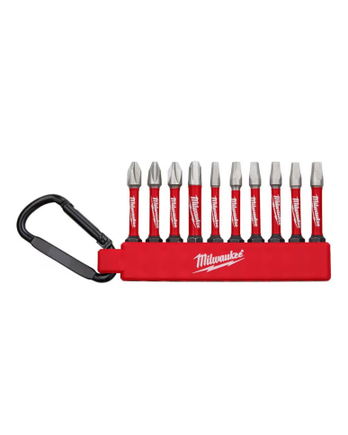 PTH-48324090 MILWAUKEE CARABINER SHOCKWAVE SQ DRIVER BIT SET,#1,2,3 X 2"