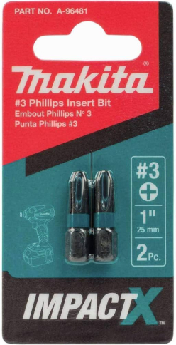 PTH-A96481 MAKITA IMPACTX #3PH X 1" DRIVER BIT (PK/2)