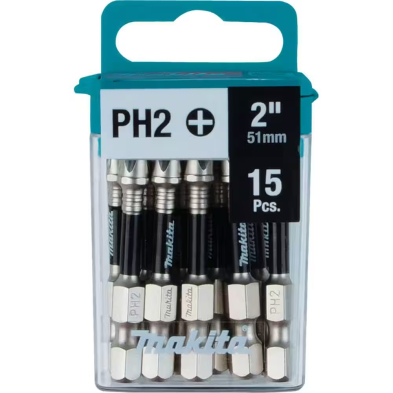 PTH-A96671 MAKITA IMPACTX #2PH X 2" DRIVER BIT (15 PER CARDED TIC-TAC)